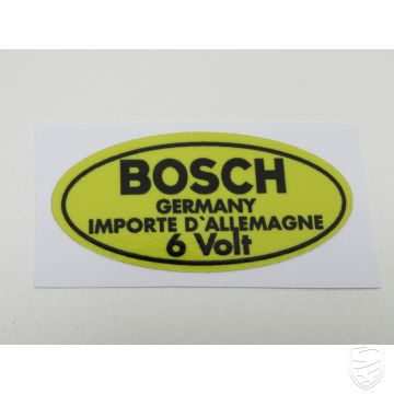 Klebeschild 6V für Bosch Zündspule für Porsche 356 A/B/C