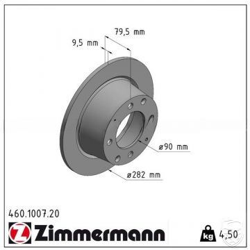 2x Bremsscheibe ZIMMERMANN Hinterachse links+rechts für Porsche 914-4