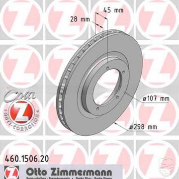 2x Bremsscheibe ZIMMERMANN Vorderachse links+rechts für Porsche 944 Turbo '85-'86