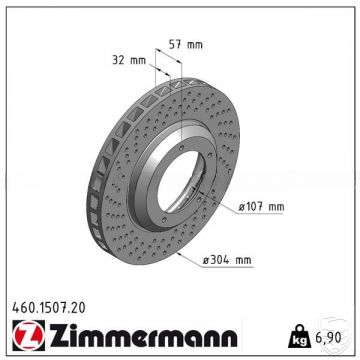 Bremsscheibe ZIMMERMANN Vorderachse links für Porsche 911 '82-'89 930Turbo