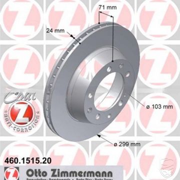 2x Bremsscheibe ZIMMERMANN Hinterachse links+rechts für Porsche 944Turbo 928S