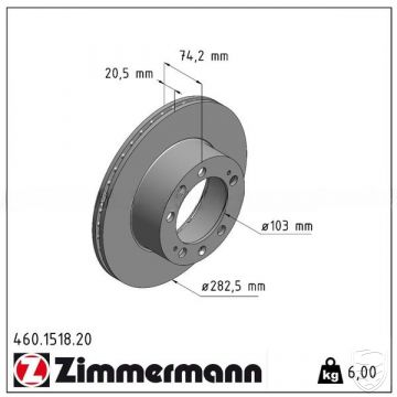 2x Bremsscheibe ZIMMERMANN Vorderachse links+rechts für Porsche 944 '87-'89