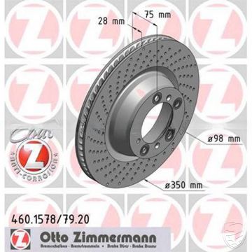 Bremsscheibe ZIMMERMANN Hinterachse links für Porsche 997 Turbo