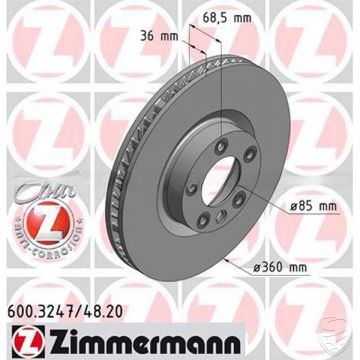 Bremsscheibe ZIMMERMANN Vorderachse links für Porsche Cayenne 958