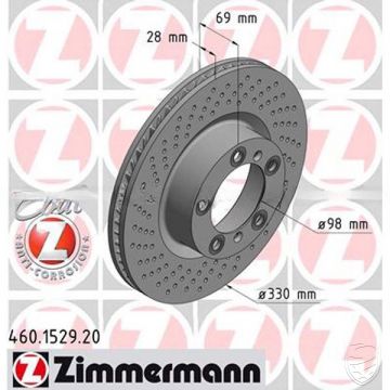 Bremsscheibe ZIMMERMANN Vorderachse links für Porsche 991 997 981 718