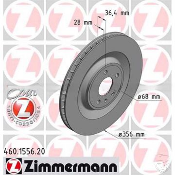 2x Bremsscheibe ZIMMERMANN Hinterachse links+rechts für Porsche Macan 95B Turbo